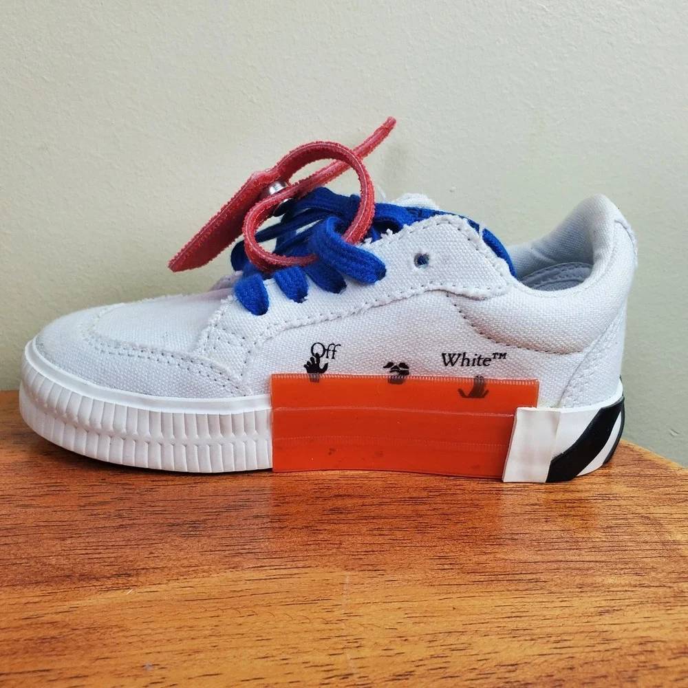 Kids Off White Monster Virgil Abloh White Sneakers Zip Tie Vulcanized 26